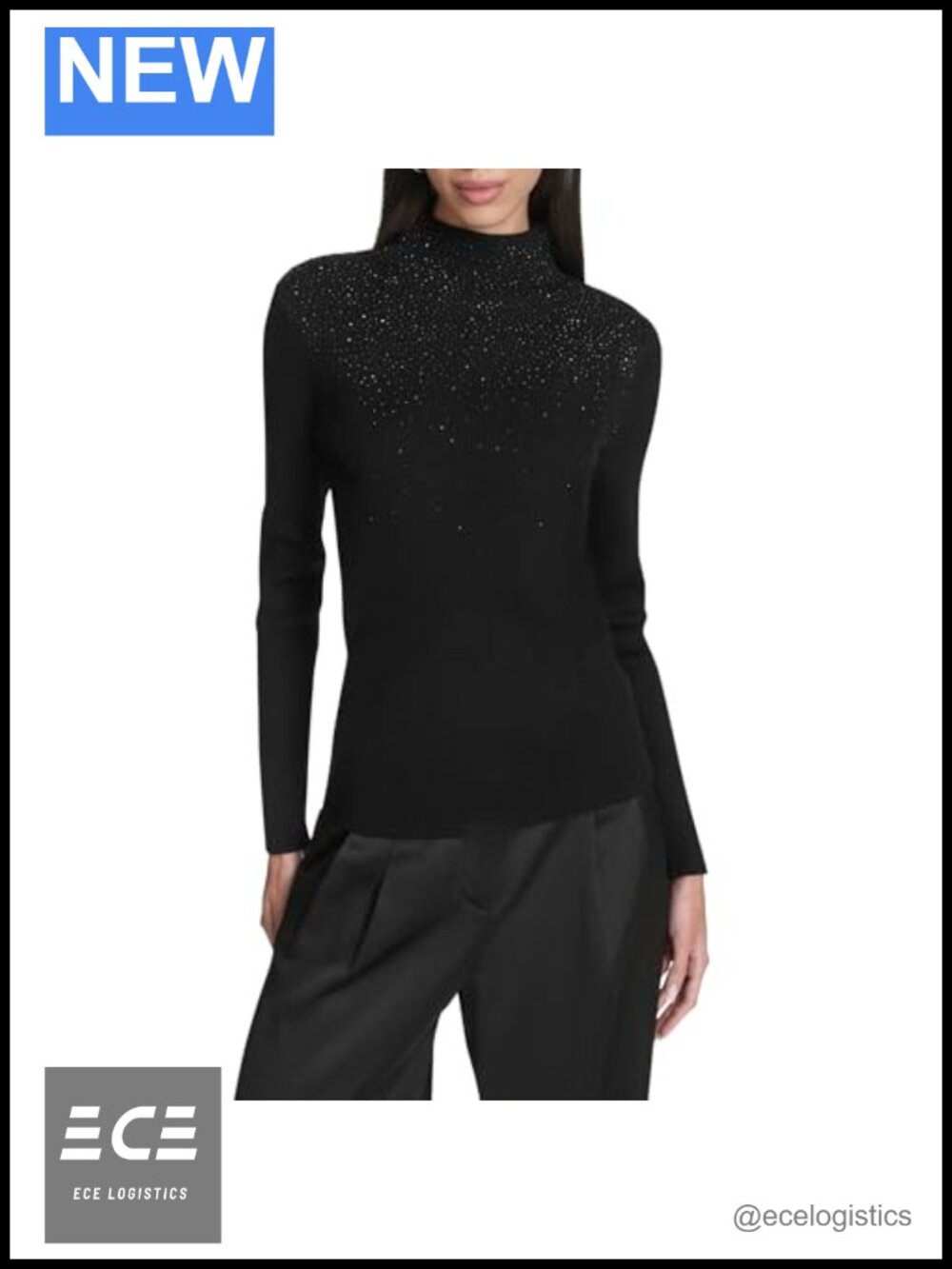 Women's Mock Neck Shimmer Sweater Long Sleeve Pullover Layer